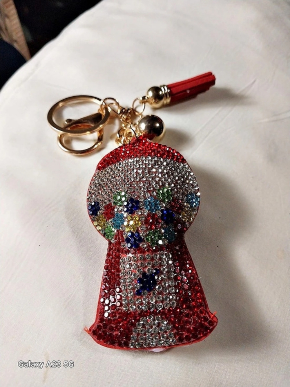Unbranded 3D Rhinestone Bag Charm/Keychain Depicting Gumball Machine